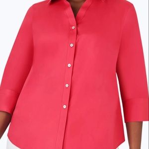 Foxcroft Mary Plus Size 20 Non-Iron Shirt Watermelon